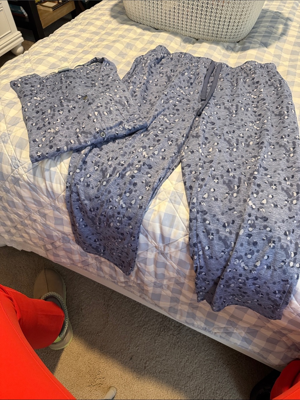 Lucky Brand Blue Printed Women's Pajama Set Bottoms are Cropped